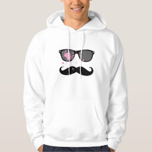 Funny Mustache en zonnebrillen Hoodie