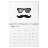 Funny Mustache en zonnebrillen Kalender (Feb 2027)