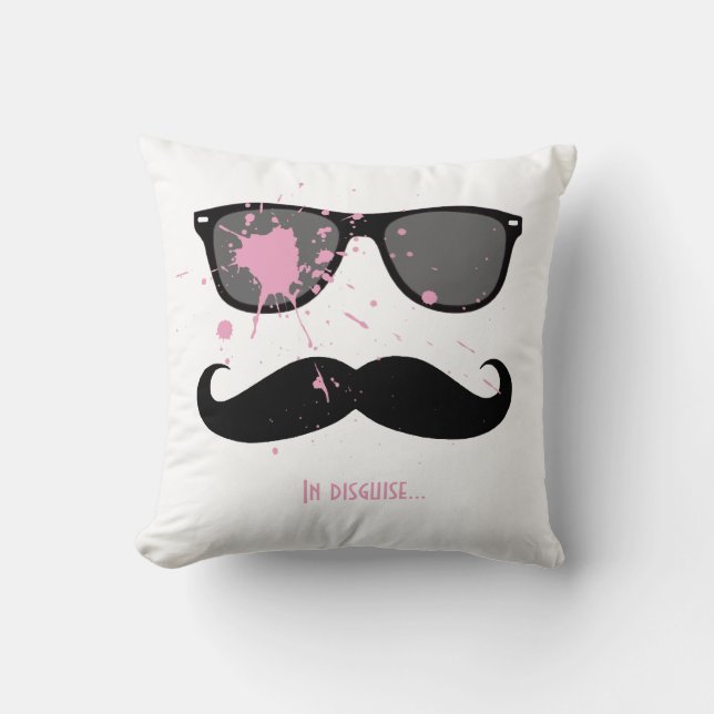 Funny Mustache en zonnebrillen Kussen (Voorkant)