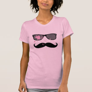 Funny Mustache en zonnebrillen T-shirt