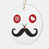 Funny Mustache Face kerstcadeaufoto Keramisch Ornament (Links)