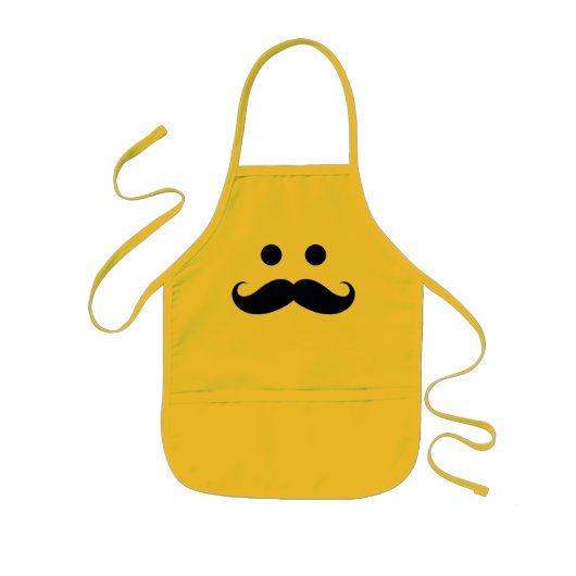 Funny Mustache Face Kinder Apron Schort (Voorkant)