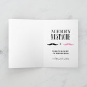Funny Mustache First Christmas Photo Card Feestdagen Kaart (Binnen)