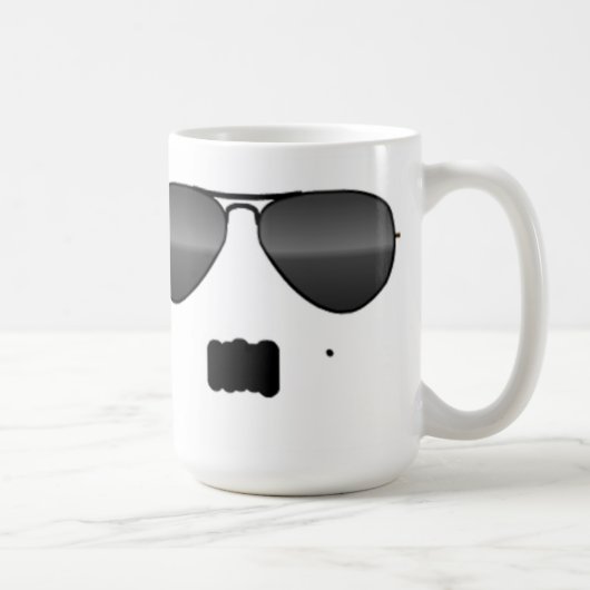 Funny mustache goggles schattige gangster koffiemok (Rechts)