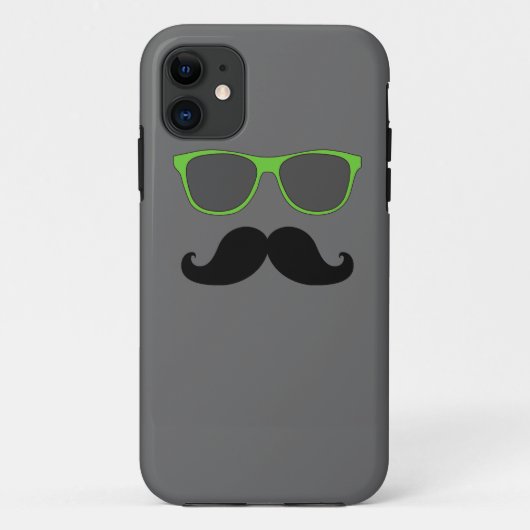 FUNNY MUSTACHE GREEN SUNGLASSEN Case-Mate iPhone CASE (Achterkant)