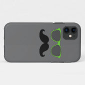 FUNNY MUSTACHE GREEN SUNGLASSEN Case-Mate iPhone CASE (Achterkant (horizontaal))