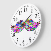 Funny Mustache Grote Klok (Hoek)