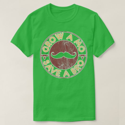 Funny Mustache Grow A Mo 2 T-shirt (Design voorkant)