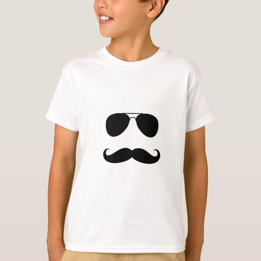 Funny Mustache Guy Print T-shirt (Voorkant)