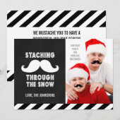 FUNNY MUSTACHE  HOLIDAY GREETCARD FEESTDAGENKAART (Voorkant / Achterkant)
