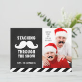 FUNNY MUSTACHE  HOLIDAY GREETCARD FEESTDAGENKAART (Staand voorkant)