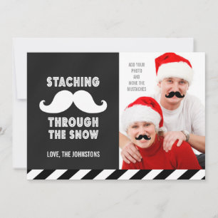 FUNNY MUSTACHE  HOLIDAY GREETCARD FEESTDAGENKAART