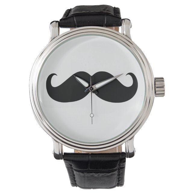 Funny Mustache Horloge (Voorkant)