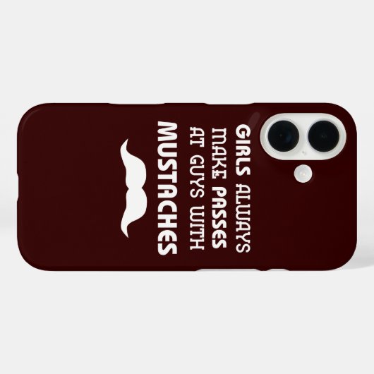 Funny Mustache iPhone Case (Achterkant (horizontaal))