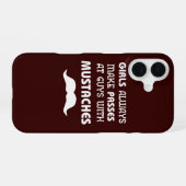 Funny Mustache iPhone Case 16 Hoesje (Achterkant horizontaal)