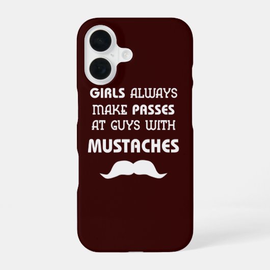 Funny Mustache iPhone Case 16 Hoesje (Achterkant)