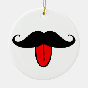 Funny mustache keramisch ornament