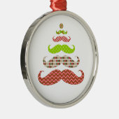 Funny Mustache kerstboomversiering Metalen Ornament (Rechts)