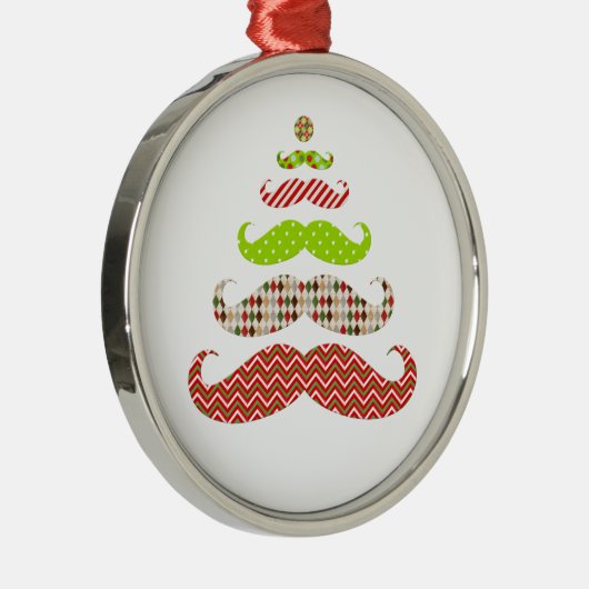 Funny Mustache kerstboomversiering Metalen Ornament (Rechts)
