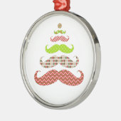 Funny Mustache kerstboomversiering Metalen Ornament (Links)