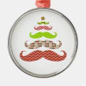 Funny Mustache kerstboomversiering Metalen Ornament (Voorkant)