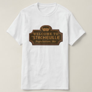 Funny Mustache Mo Welkom Sign T-shirt