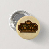 Funny Mustache Mo Welkomstteken Ronde Button 3,2 Cm (Voorkant /achterkant)