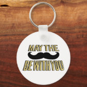 Funny Mustache - Moge de trap bij je zijn Sleutelhanger (Voorkant)