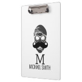 Funny Mustache Monogram #2 Klembord (Links)