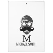 Funny Mustache Monogram #2 Klembord (Achterkant)
