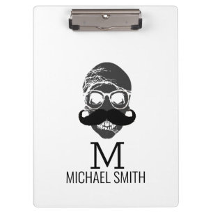 Funny Mustache Monogram #2 Klembord