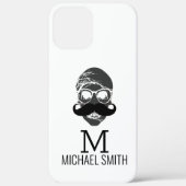 Funny Mustache Monogram Case-Mate iPhone Case (Achterkant)