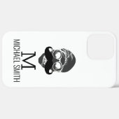 Funny Mustache Monogram Case-Mate iPhone Case (Achterkant / Rechts)