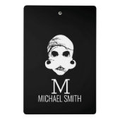 Funny Mustache Monogram Mini Klembord (Achterkant)