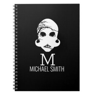 Funny Mustache Monogram Notitieboek