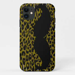 Funny Mustache op leopard Skin 3 Case-Mate iPhone Case