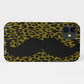 Funny Mustache op leopard Skin 3 Case-Mate iPhone Case (Achterkant (horizontaal))