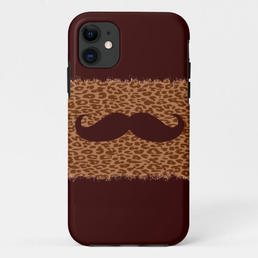 Funny Mustache op leopard Skin Case-Mate iPhone Case (Achterkant)