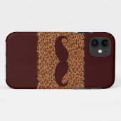 Funny Mustache op leopard Skin Case-Mate iPhone Case (Achterkant (horizontaal))