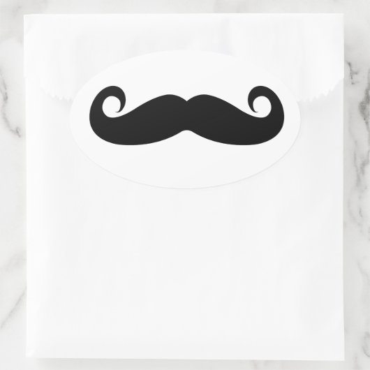Funny Mustache Ovale Sticker (Tas)