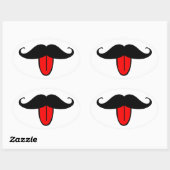 Funny mustache ovale sticker (Vel)