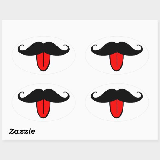 Funny mustache ovale sticker (Vel)