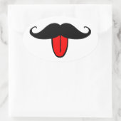 Funny mustache ovale sticker (Tas)
