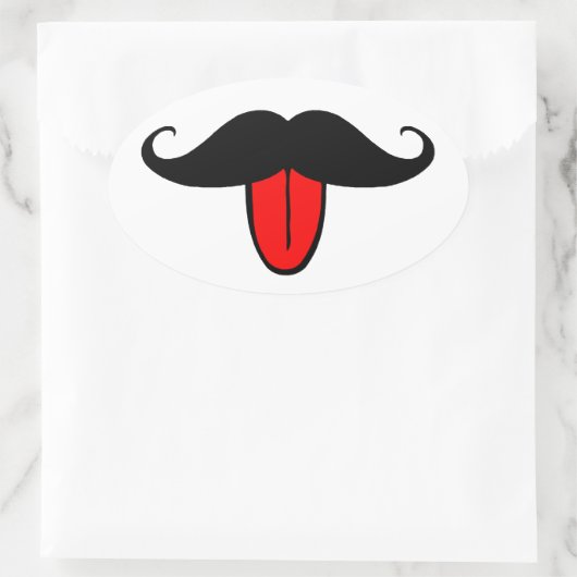 Funny mustache ovale sticker (Tas)