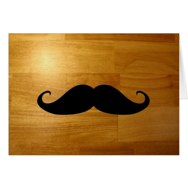 Funny Mustache over Shiny Wood Texture Background (Voorkant Horizontaal)