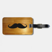 Funny Mustache over Shiny Wood Texture Background Bagagelabel (Achterkant horizontaal)