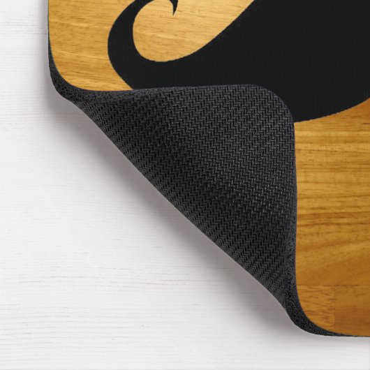 Funny Mustache over Shiny Wood Texture Background Muismat (Hoek)