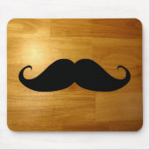 Funny Mustache over Shiny Wood Texture Background Muismat (Voorkant)