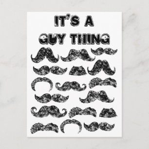 Funny Mustache patroon voor mannen Briefkaart