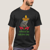 Funny Mustache Peppers Cinco De Meow-Ow Matching F T-shirt (Voorkant)